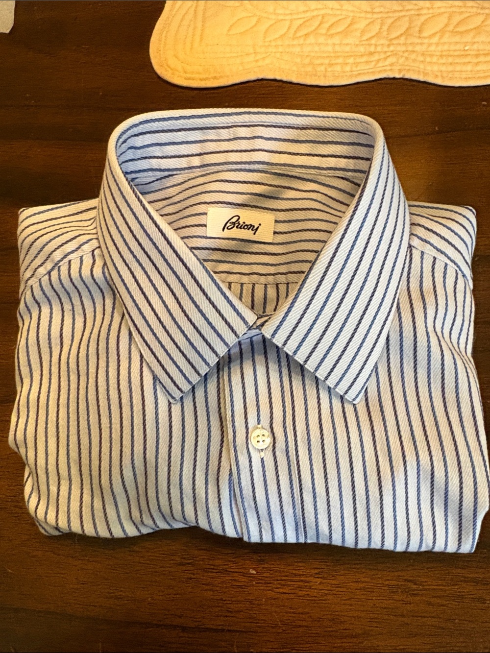 Brioni Vertical Stripes Woven cotton Button-Down Shirt